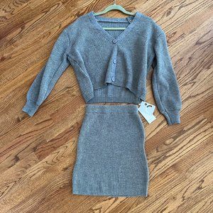 Meet Again Two Piece Knit Skirt Set
